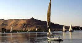   Nil, Luxor, Fluss, Ägypten, Assuan, Schiff, Segeln, Handelsschiff
