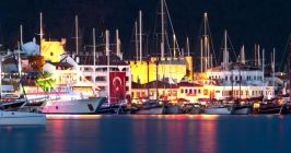 Marmaris, Türkei, Hafen, Beleuchtung, Meer, Boote