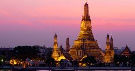 Asien Thailand Bangkok Wat Arun Chao Phraya Fluss Urlaub Reiseziel