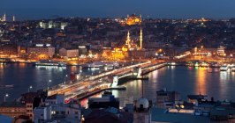 Istanbul, Türkei, Galatabrücke, Goldenes Horn, Bosporus, Stadt, Nacht, Beleuchtet